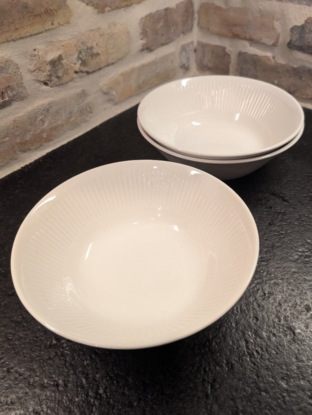 Share (3) JOHNSON BROTHERS ATHENA England Ironstone 8.5" Round Vegetable Serving